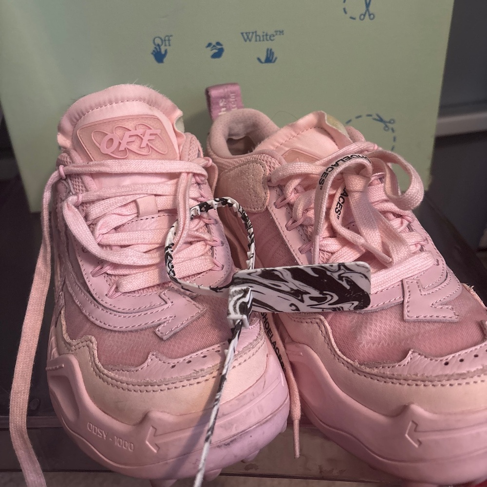 Off-white pink sneakers